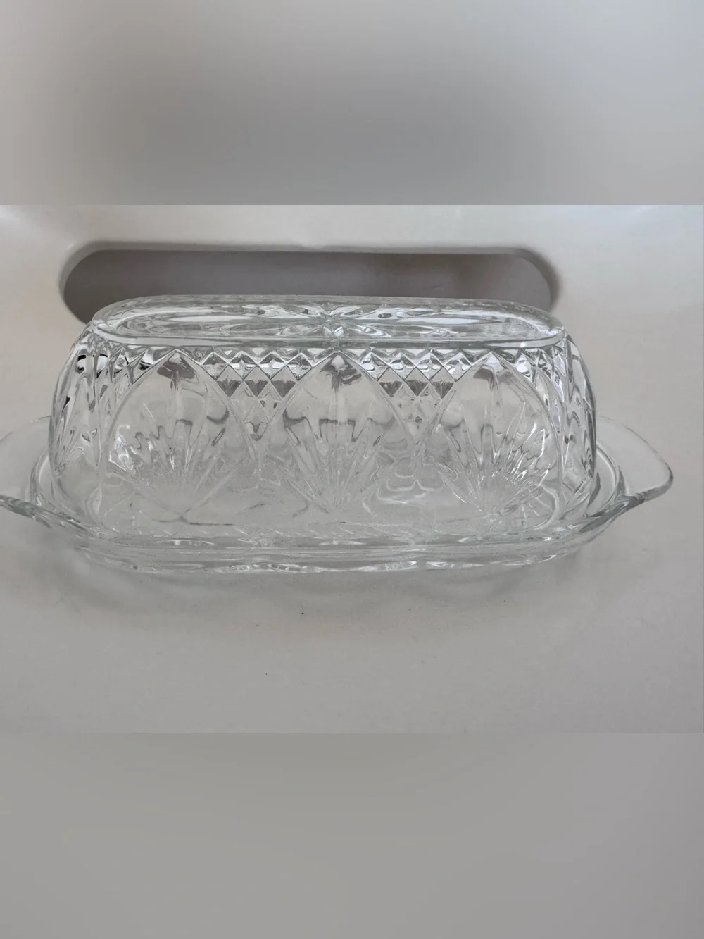 Cristal D'Arques Butter Dish Cottagecore Grandmillennial French Country Glass